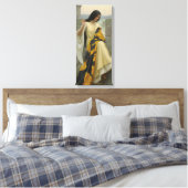 Het plaatsen van de Standaardvlag (middeleeuwse Vr Canvas Afdruk (Insitu (Slaapkamer))