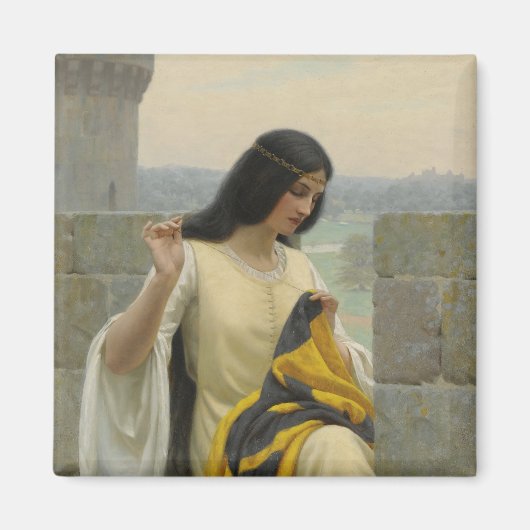 Het plaatsen van de Standaardvlag (middeleeuwse Vr Magneet (Voorkant)