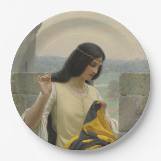 Het plaatsen van de Standaardvlag (middeleeuwse Vr Papieren Bordje (Voorkant)