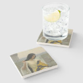 Het plaatsen van de Standaardvlag (middeleeuwse Vr Stenen Onderzetter (Zijkant)