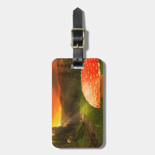 Het plaatsen van de Zon van de Autumn. Bagagelabel (Voorkant verticaal)