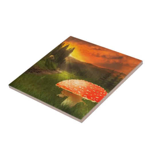 Het plaatsen van de Zon van de Autumn. Tegeltje (Zijkant)