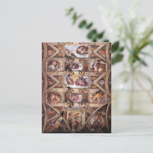 Het Plafond van de Kapel van Sistine Briefkaart (Staand voorkant)
