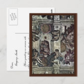 Het plafond van Fresco in de Sistine Chapel Genesi Briefkaart (Voorkant / Achterkant)