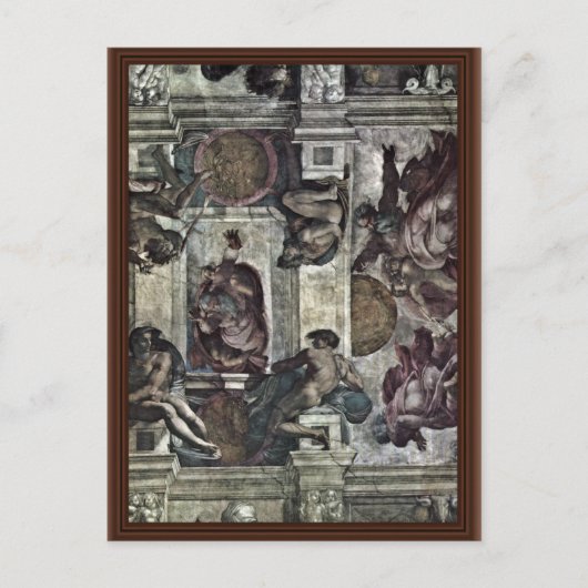 Het plafond van Fresco in de Sistine Chapel Genesi Briefkaart (Voorkant)