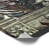 Het plafond van Fresco in de Sistine Chapel Genesi Poster (Hoek)