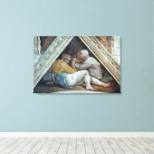 Het Plafond van Sistine Chapel: De voorouders van  Canvas Afdruk (Insitu (Houten vloer))