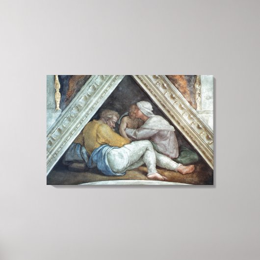 Het Plafond van Sistine Chapel: De voorouders van  Canvas Afdruk (Voorkant)