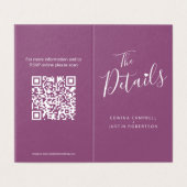 Het plan van de het gastdetails van het huwelijk k kaart (Buitenkant ongevouwen)