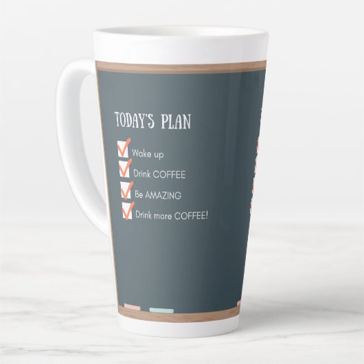 Het plan van vandaag - Funny Mug Latte Mok (Linkerhoek)