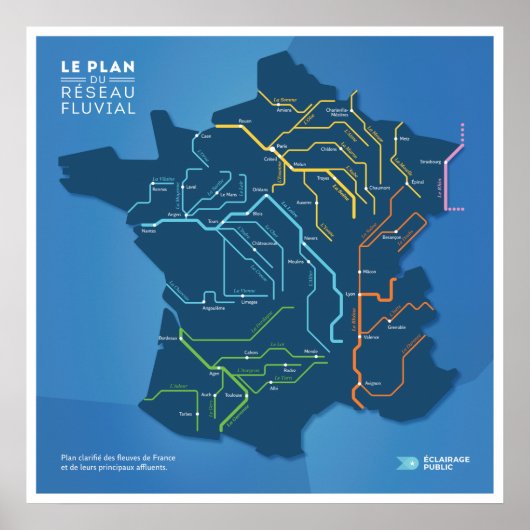 Het plan voor het Franse riviernet Poster (Voorkant)