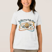 Het Planetaire Koffiepauze Retro Ruimtedesign Tri-Blend Shirt (Voorkant)