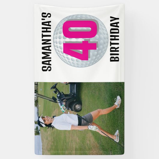 Het plannen van een LADY Golf Birthday Bash! Spandoek (Verticaal)