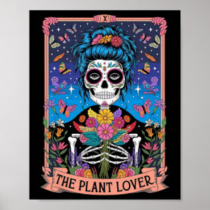 Het Plant Lady Funny Mystic Skeleton Tarot Kaarten Poster