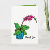 Het Plant van de Orchidee van de waterverf in Bedankkaart (Voorkant)