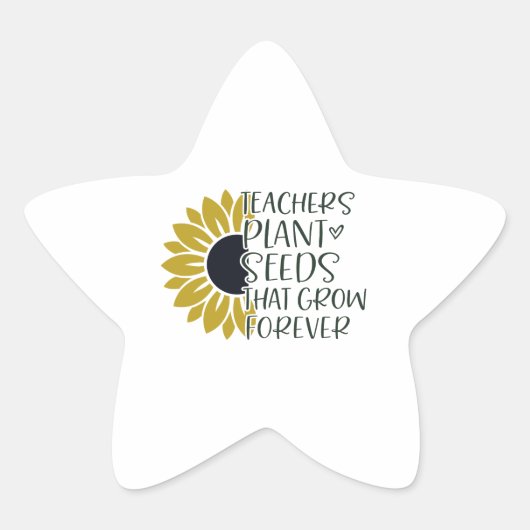 Het Plant van docenten zaaigoed dat voor altijd gr Ster Sticker (Voorkant)