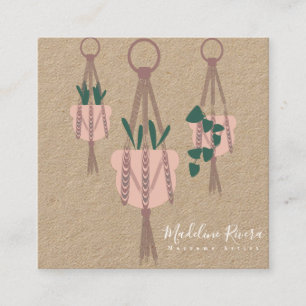 Het Plant voor handgemaakte ontwerpen voor vormgev Vierkante Visitekaartje