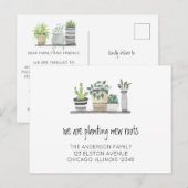 Het planten van Nieuwe Roots Nieuw Adres Bewegend Aankondigingskaart (Voorkant / Achterkant)