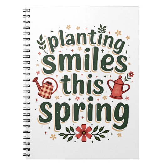 Het planten van Smiles Boer Schattige Spring Boerd Notitieboek (Voorkant)