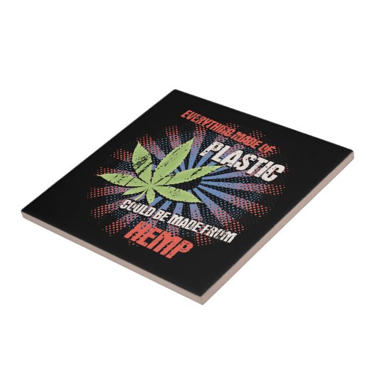 Het Plastiek van de hennep Tegeltje (Zijkant)