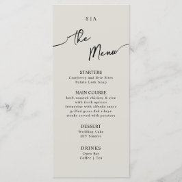 Het platte menu voor Boho Wedding.