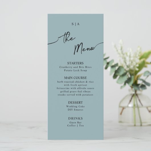 Het platte menu voor Boho Wedding. (Staand voorkant)