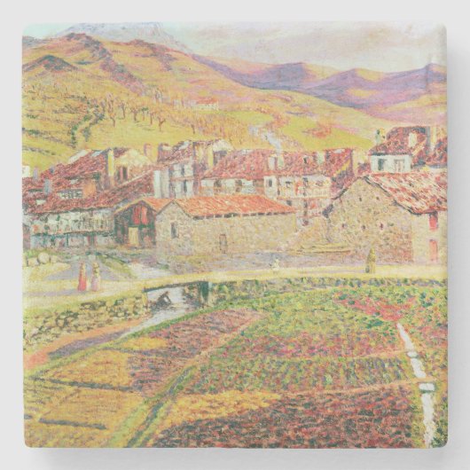 Het platteland stenen onderzetter (Voorkant)