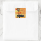 Het platteland vierkante sticker (Tas)