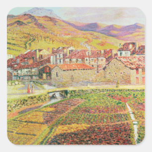 Het platteland vierkante sticker
