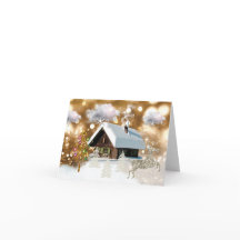 Het Plattelandshuisje Gouden Bokeh van de Sneeuw