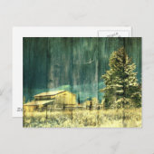 Het plattelandshuisjecabine van de rustieke winter briefkaart (Voorkant / Achterkant)