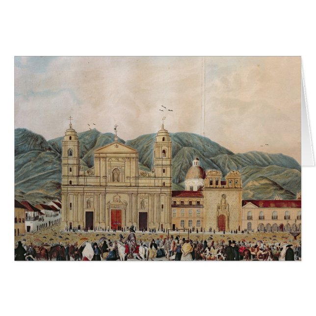 Het Plaza de Bolivar, Bogota, 1837 (Voorkant Horizontaal)
