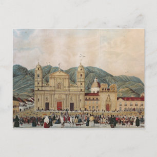 Het Plaza de Bolivar, Bogota, 1837 Briefkaart