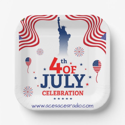 Het plein van 4 juli papieren bordje (Voorkant)
