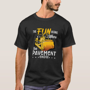 Het plezier begint Werknemer Bouwplaats Bouwvoertu T-shirt