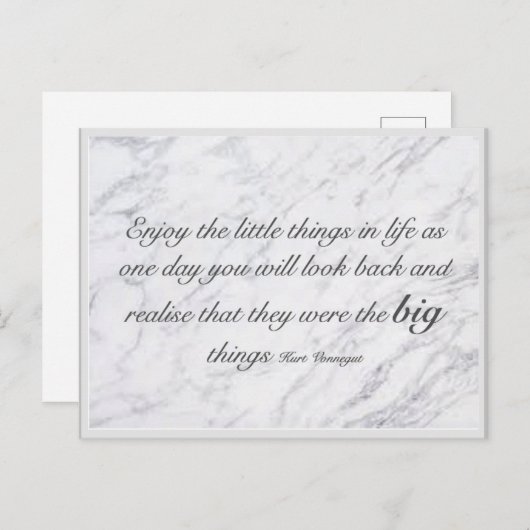 Het plezier van de kleine dingen in het leven briefkaart (Voorkant / Achterkant)
