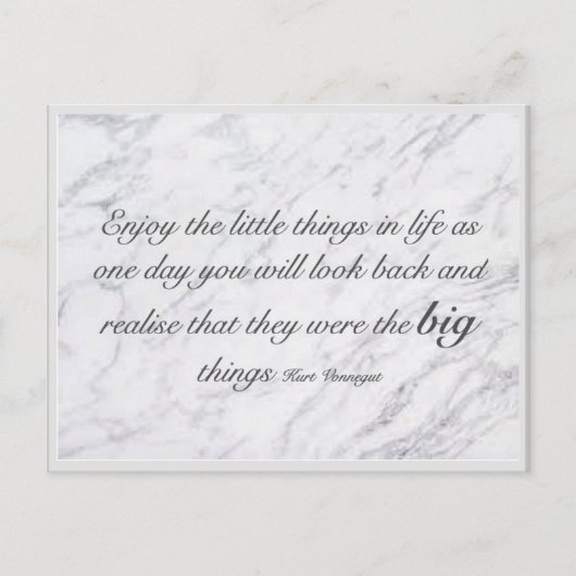Het plezier van de kleine dingen in het leven briefkaart (Voorkant)