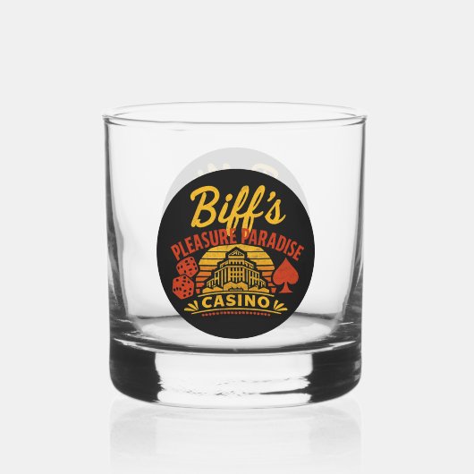 Het Plezierparadijs van Biff Whisky Glas (Voorkant)
