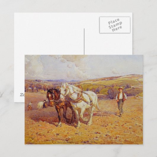 Het ploegen briefkaart (Voorkant / Achterkant)