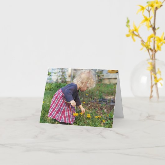Het plukken Paardebloemen Notecards Kaart (Gele Bloem)