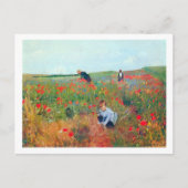 Het plukken van bloemen in een veld, Mary Cassatt Briefkaart (Voorkant)