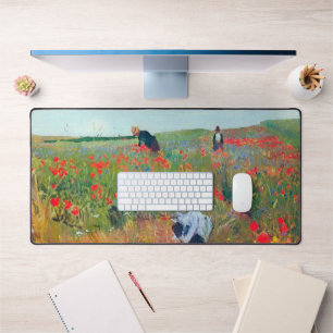 Het plukken van bloemen in een veld, Mary Cassatt Bureaumat