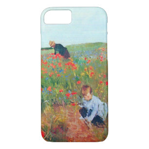 Het plukken van bloemen in een veld, Mary Cassatt iPhone 8/7 Hoesje