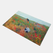 Het plukken van bloemen in een veld, Mary Cassatt Deurmat (Schuin)