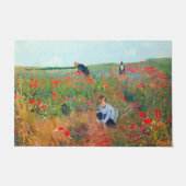 Het plukken van bloemen in een veld, Mary Cassatt Deurmat (Voorkant)