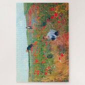 Het plukken van bloemen in een veld, Mary Cassatt Legpuzzel (Verticaal)