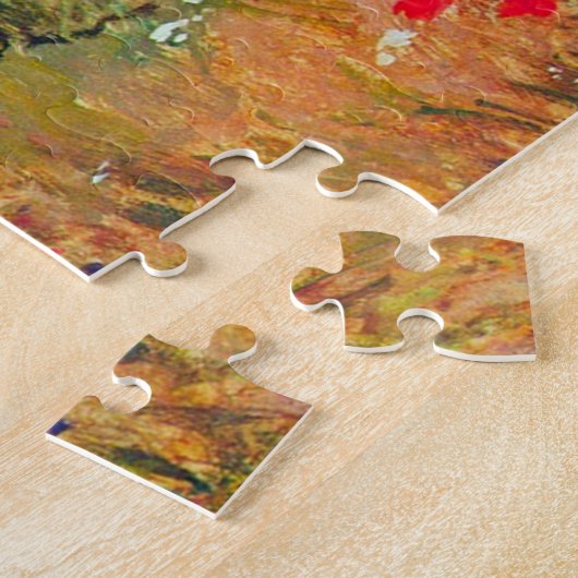 Het plukken van bloemen in een veld, Mary Cassatt Legpuzzel (Zijkant)