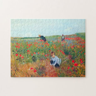 Het plukken van bloemen in een veld, Mary Cassatt Legpuzzel