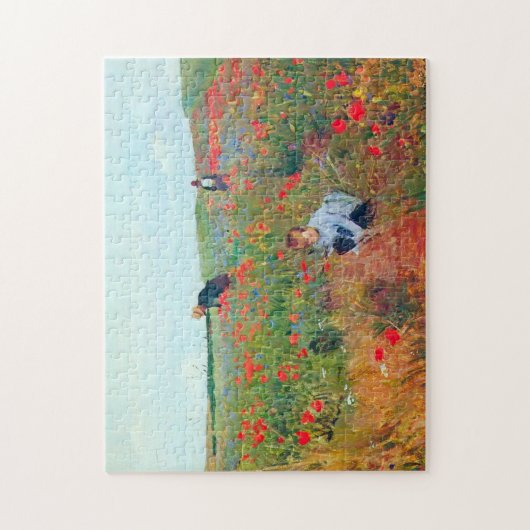 Het plukken van bloemen in een veld, Mary Cassatt Legpuzzel (Verticaal)