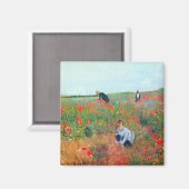 Het plukken van bloemen in een veld, Mary Cassatt Magneet (Voorkant / Achterkant)
